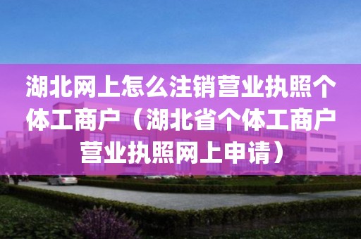 湖北网上怎么注销营业执照个体工商户（湖北省个体工商户营业执照网上申请）