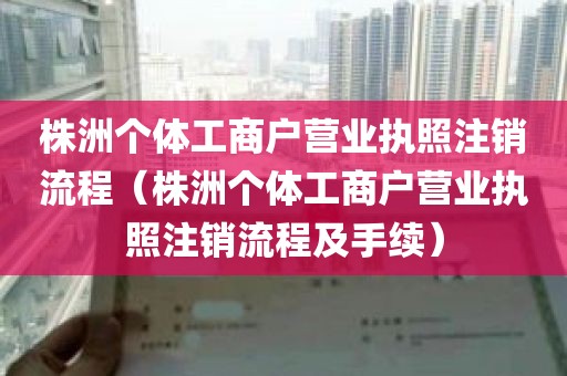 株洲个体工商户营业执照注销流程（株洲个体工商户营业执照注销流程及手续）