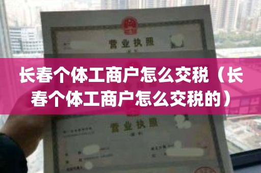 长春个体工商户怎么交税（长春个体工商户怎么交税的）