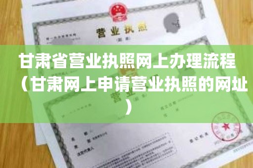 甘肃省营业执照网上办理流程（甘肃网上申请营业执照的网址）