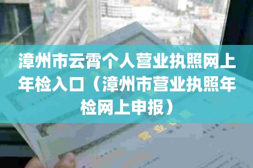 漳州市云霄个人营业执照网上年检入口（漳州市营业执照年检网上申报）