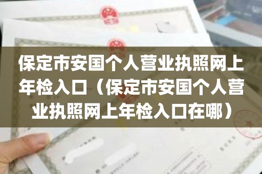 保定市安国个人营业执照网上年检入口（保定市安国个人营业执照网上年检入口在哪）