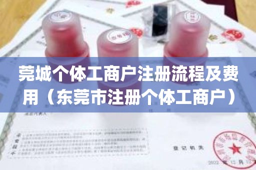 莞城个体工商户注册流程及费用（东莞市注册个体工商户）