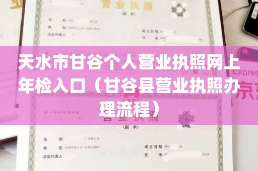 天水市甘谷个人营业执照网上年检入口（甘谷县营业执照办理流程）