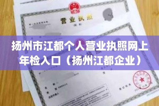 扬州市江都个人营业执照网上年检入口（扬州江都企业）