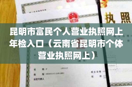 昆明市富民个人营业执照网上年检入口（云南省昆明市个体营业执照网上）