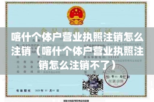 喀什个体户营业执照注销怎么注销（喀什个体户营业执照注销怎么注销不了）