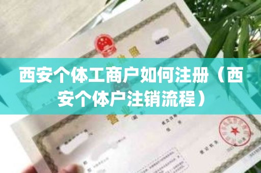 西安个体工商户如何注册（西安个体户注销流程）