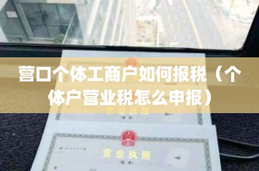 营口个体工商户如何报税（个体户营业税怎么申报）