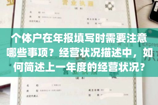 个体户在年报填写时需要注意哪些事项？经营状况描述中，如何简述上一年度的经营状况？