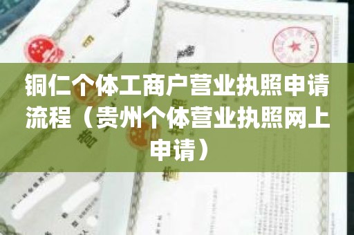 铜仁个体工商户营业执照申请流程（贵州个体营业执照网上申请）