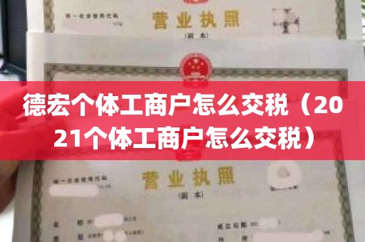 德宏个体工商户怎么交税（2021个体工商户怎么交税）