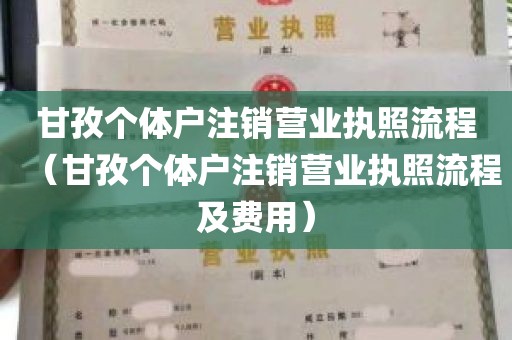 甘孜个体户注销营业执照流程（甘孜个体户注销营业执照流程及费用）