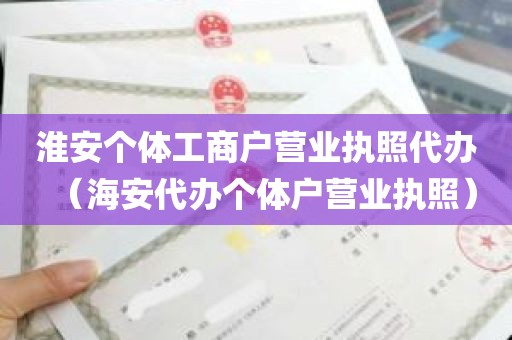 淮安个体工商户营业执照代办（海安代办个体户营业执照）