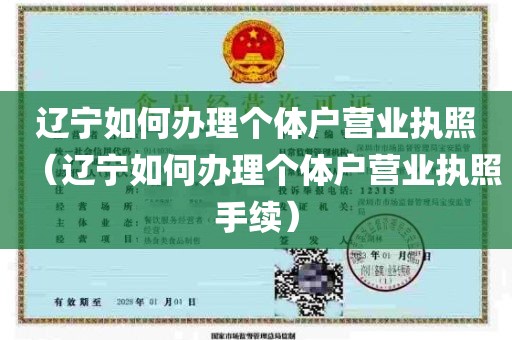 辽宁如何办理个体户营业执照（辽宁如何办理个体户营业执照手续）