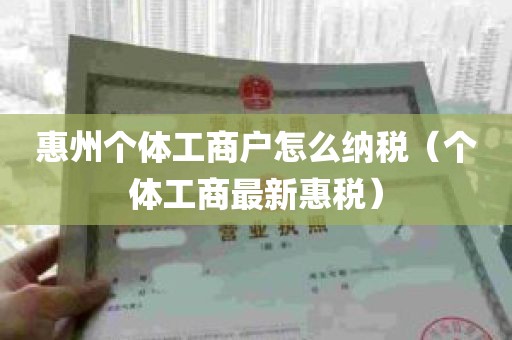 惠州个体工商户怎么纳税（个体工商最新惠税）