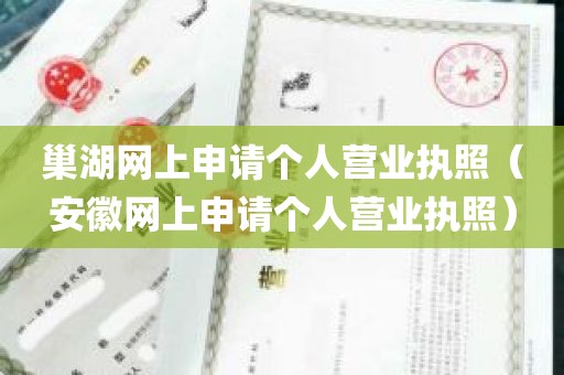 巢湖网上申请个人营业执照（安徽网上申请个人营业执照）