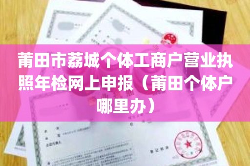 莆田市荔城个体工商户营业执照年检网上申报（莆田个体户哪里办）