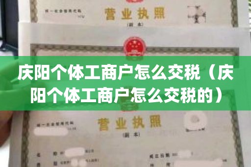 庆阳个体工商户怎么交税（庆阳个体工商户怎么交税的）