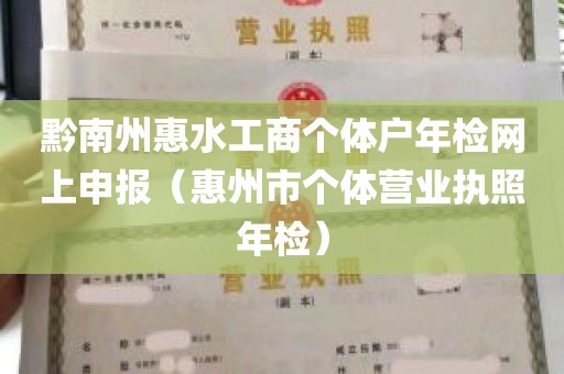 黔南州惠水工商个体户年检网上申报（惠州市个体营业执照年检）