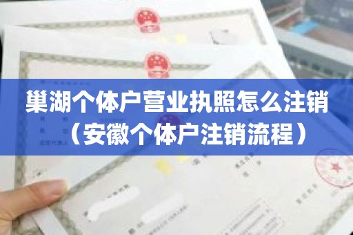 巢湖个体户营业执照怎么注销（安徽个体户注销流程）