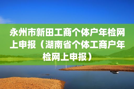 永州市新田工商个体户年检网上申报（湖南省个体工商户年检网上申报）