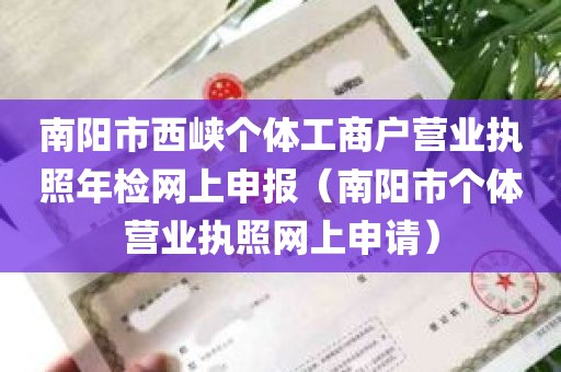 南阳市西峡个体工商户营业执照年检网上申报（南阳市个体营业执照网上申请）