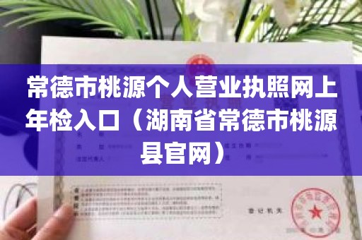 常德市桃源个人营业执照网上年检入口（湖南省常德市桃源县官网）