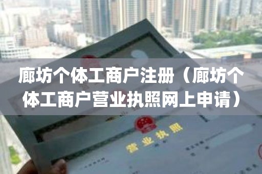 廊坊个体工商户注册（廊坊个体工商户营业执照网上申请）