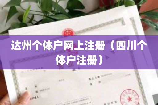 达州个体户网上注册（四川个体户注册）