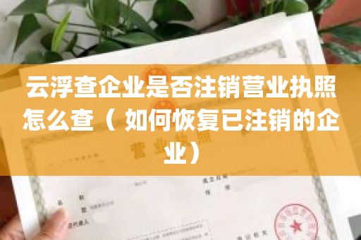 云浮查企业是否注销营业执照怎么查（ 如何恢复已注销的企业）