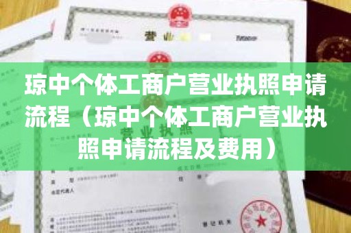 琼中个体工商户营业执照申请流程（琼中个体工商户营业执照申请流程及费用）