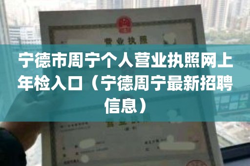 宁德市周宁个人营业执照网上年检入口（宁德周宁最新招聘信息）