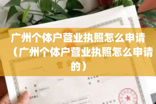 广州个体户营业执照怎么申请（广州个体户营业执照怎么申请的）