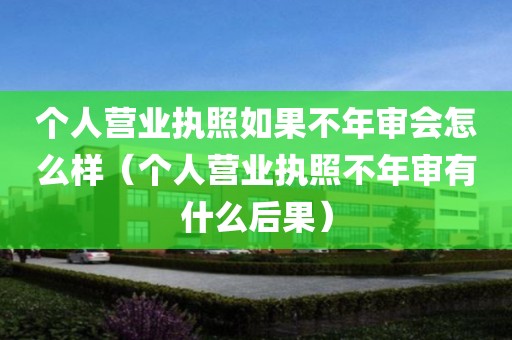 个人营业执照如果不年审会怎么样（个人营业执照不年审有什么后果）