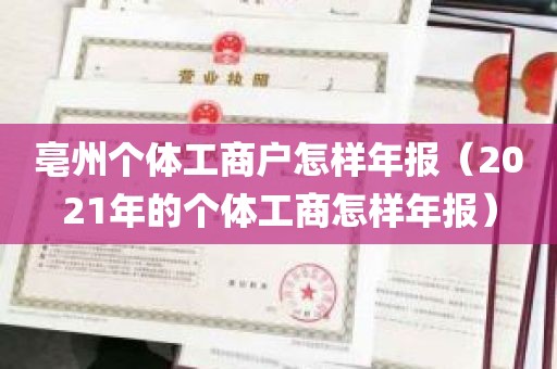 亳州个体工商户怎样年报（2021年的个体工商怎样年报）