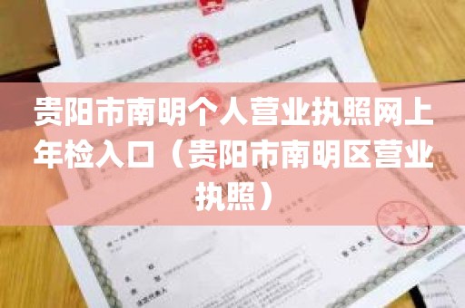 贵阳市南明个人营业执照网上年检入口（贵阳市南明区营业执照）