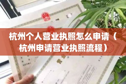 杭州个人营业执照怎么申请（杭州申请营业执照流程）