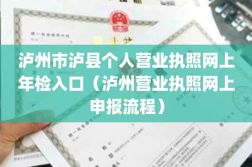 泸州市泸县个人营业执照网上年检入口（泸州营业执照网上申报流程）