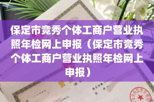 保定市竞秀个体工商户营业执照年检网上申报（保定市竞秀个体工商户营业执照年检网上申报）