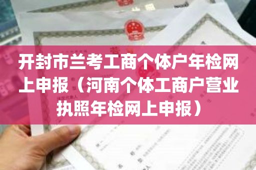 开封市兰考工商个体户年检网上申报（河南个体工商户营业执照年检网上申报）