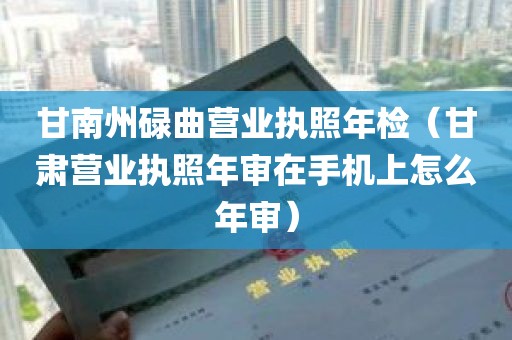 甘南州碌曲营业执照年检（甘肃营业执照年审在手机上怎么年审）