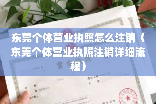 东莞个体营业执照怎么注销（东莞个体营业执照注销详细流程）