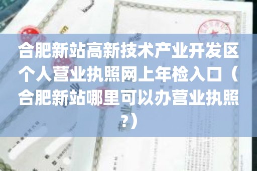 合肥新站高新技术产业开发区个人营业执照网上年检入口（合肥新站哪里可以办营业执照?）