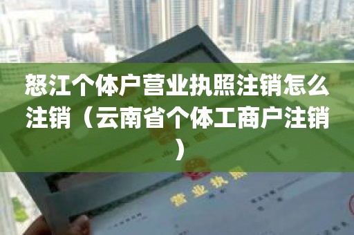 怒江个体户营业执照注销怎么注销（云南省个体工商户注销）