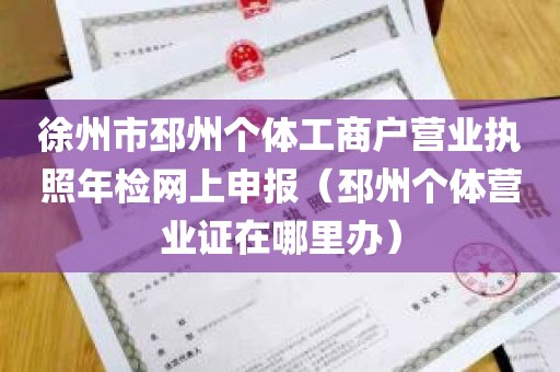 徐州市邳州个体工商户营业执照年检网上申报（邳州个体营业证在哪里办）