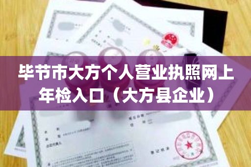 毕节市大方个人营业执照网上年检入口（大方县企业）