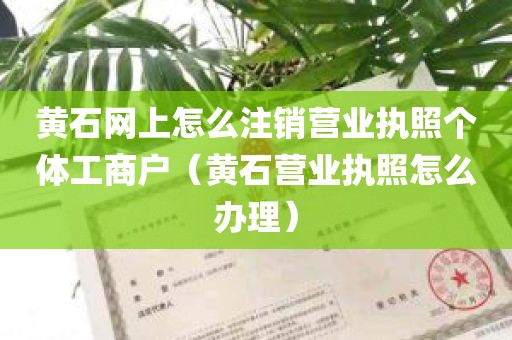 黄石网上怎么注销营业执照个体工商户（黄石营业执照怎么办理）