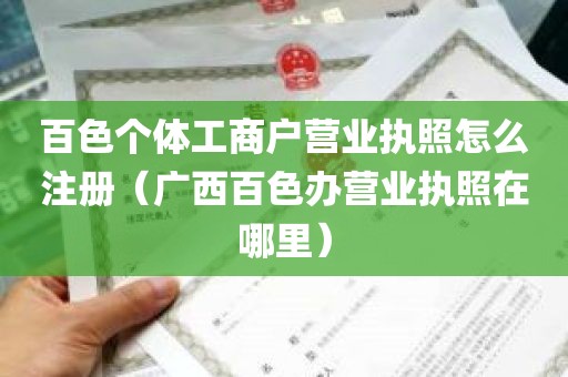 百色个体工商户营业执照怎么注册（广西百色办营业执照在哪里）