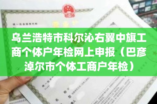 乌兰浩特市科尔沁右翼中旗工商个体户年检网上申报（巴彦淖尔市个体工商户年检）